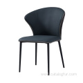 Minimalist dining chair with leather cushion